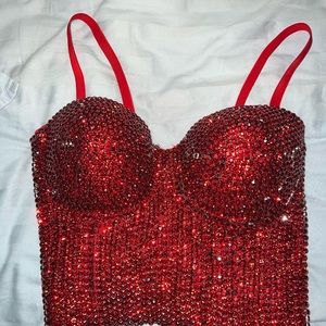 Windsor Red Rhinestone Bustier